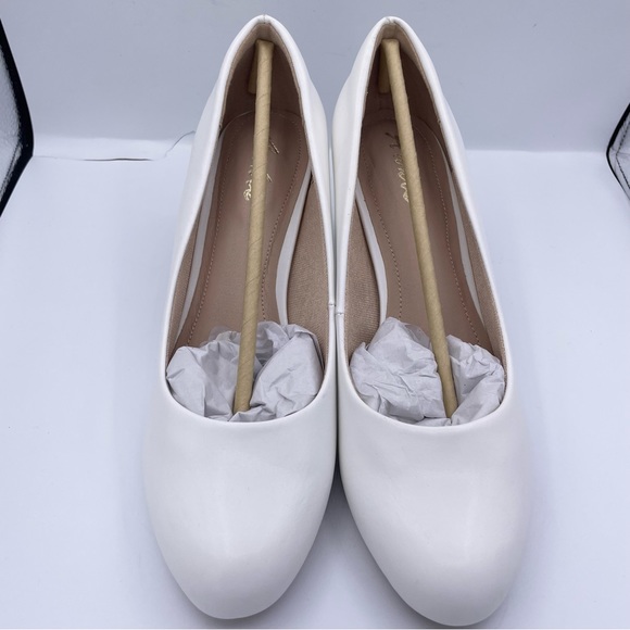 ANKIS low heel comfortable womens white pumps Size 8 - Picture 10 of 15